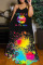 Pink Casual Street Print Patchwork Spaghetti Strap Sling Dress Dresses