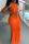 Tangerine Red Elegant Solid Patchwork Draw String O Neck Sleeveless Two Pieces