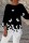 Black Gray Casual Print Basic O Neck Tops