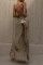 Gold Sexy Solid Bandage Backless V Neck Long Dress Dresses