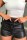 Black Casual Solid Frenulum Skinny High Waist Conventional Solid Color Shorts