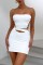 White Sexy Casual Solid Bandage Hollowed Out Backless Strapless Sleeveless Two Pieces