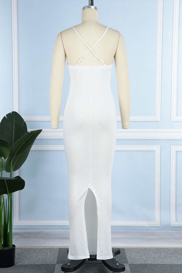 Sexy Solid Patchwork Spaghetti Strap Cake Skirt Dresses main image 1
