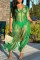 Green Sexy Solid Tassel Hollowed Out See-through V Neck Sleeveless Dress Dresses