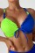 Blue Sexy Solid Bandage Patchwork Backless Contrast Swimwears (With Paddings)
