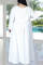Dark Blue Fashion Casual Solid Slit O Neck Plus Size Two Pieces