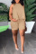 Orange Casual Solid Patchwork O Neck Sleeveless Two Pieces