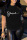Black Casual Print Basic O Neck T-Shirts