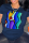 Navy Blue Street Print Patchwork O Neck T-Shirts