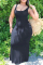 Rose Red Sexy Casual Plus Size Solid Basic U Neck Vest Dress