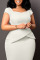 Blue Casual Work Solid Patchwork Square Collar One Step Skirt Dresses
