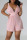 Pink Sexy Solid Hollowed Out Patchwork V Neck Straight Jumpsuits