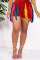 Red Casual Solid Tassel Patchwork High Waist Pencil Patchwork Bottoms