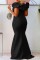 White Sexy Formal Solid Patchwork Off the Shoulder Evening Dress Dresses