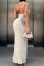 Apricot Sexy Solid Hollowed Out Backless Halter Long Dress Dresses