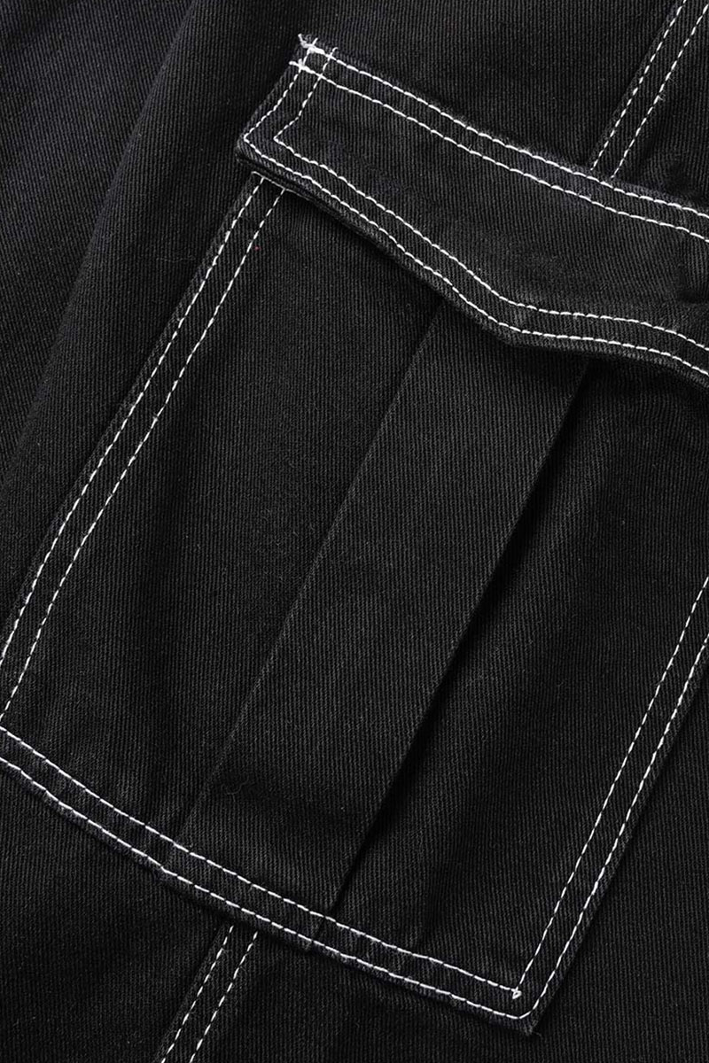 Wholesale Light Blue Casual Street Solid Patchwork Pocket High Waist ...