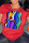 Red Street Print Patchwork O Neck T-Shirts