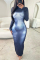 Black Sexy Basis Print Printing O Neck Sheath Dresses