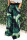 Green Casual Print Patchwork High Waist Wide Leg Full Print Bottoms