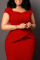 Blue Casual Work Solid Patchwork Square Collar One Step Skirt Dresses