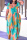 Cyan Casual Print Basic V Neck Short Sleeve Dress Dresses