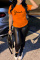 Black Casual Print Basic O Neck T-Shirts