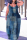 Dark Blue Sexy Casual Print Backless Spaghetti Strap Long Dress Dresses