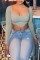 Grey Sexy Casual Solid Asymmetrical U Neck Tops