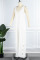 White Casual Solid Patchwork V Neck Straight Jumpsuits