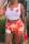 Red Casual Print Patchwork U Neck Sleeveless Two Pieces