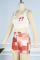 White Casual Print Patchwork U Neck Sleeveless Two Pieces