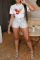 White Casual Butterfly Print Patchwork O Neck T-Shirts