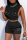 Black Casual Print Patchwork Turtleneck Sleeveless Two Pieces