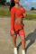Tangerine Red Casual Sportswear Print Patchwork Zipper Collar Long Sleeve Two Pieces
