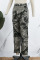 Camouflage Casual Street Print Patchwork Pocket High Waist Straight Full Print Bottoms