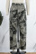 Camouflage Casual Street Print Patchwork Pocket High Waist Straight Full Print Bottoms