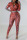 Brick Red Casual Print Patchwork Zipper Collar Long Sleeve Two Pieces