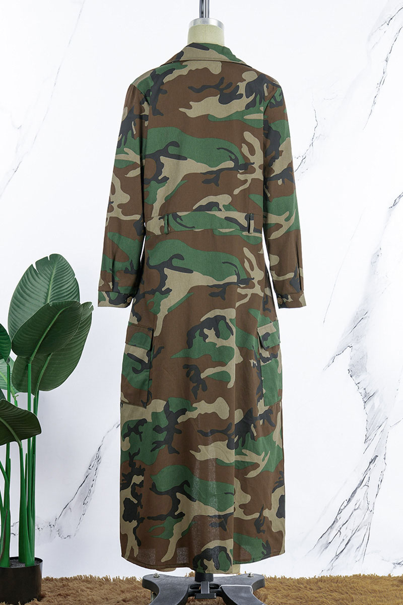 Wholesale Army Green Casual Street Print Camouflage Print Patchwork ...