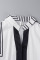Stripe Casual Print Patchwork Buckle Mandarin Collar Straight Dresses