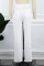 White Casual Solid Patchwork Straight High Waist Solid Color Bottoms