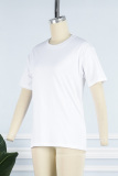 Mint green Casual Solid Basic O Neck T-Shirts
