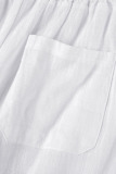 Black Casual Solid Patchwork Straight High Waist Solid Color Bottoms