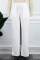 White Casual Solid Patchwork Straight High Waist Solid Color Bottoms