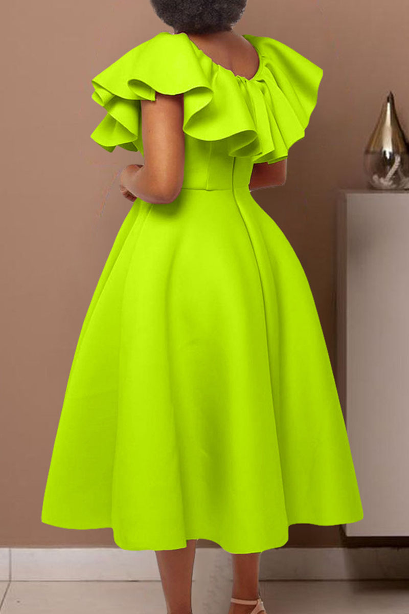 Elegant Bronzing Patchwork O Neck Evening Dress Dresses
