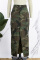 Camouflage Casual Camouflage Print Regular High Waist Conventional Full Print Bottoms