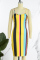 Yellow Sexy Casual Print Patchwork Backless Spaghetti Strap Sleeveless Dress Dresses
