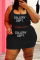 Black Sexy Casual Letter Print Basic U Neck Sleeveless Two Pieces
