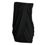 Black Sexy Solid Patchwork Strapless Irregular Dress Plus Size Dresses