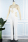 White Sexy Casual Solid Bandage Hollowed Out Backless Halter Regular Jumpsuits