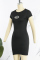 Black Casual Embroidery Hollowed Out O Neck Short Sleeve Dress Dresses